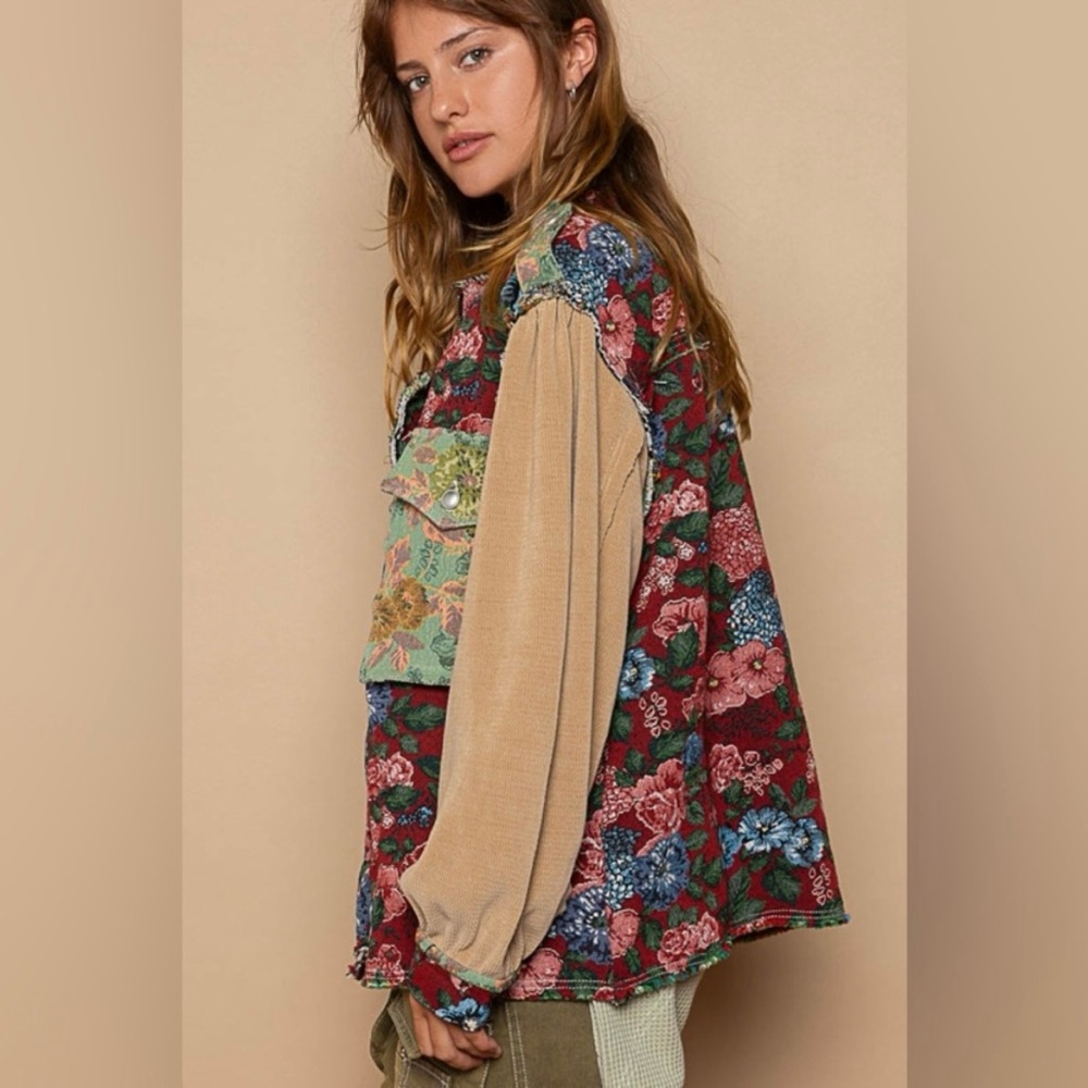 Pol Oversized Floral Patchwork Jacket - image 2